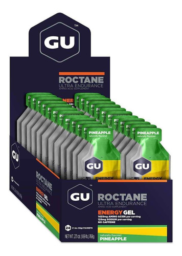 Suplemento en gel GU  Roctane Roctane Energy Gel carbohidratos sabor pineapple en caja de 768g 24 un