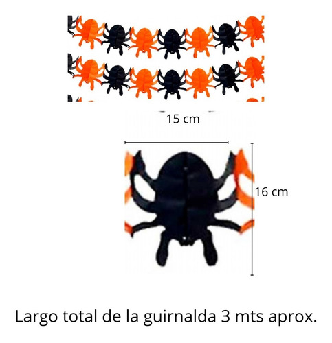 Imagen 6 de 10 de 5 Guirnaldas Halloween Fantasma Calabaza Araña Calavera Deco