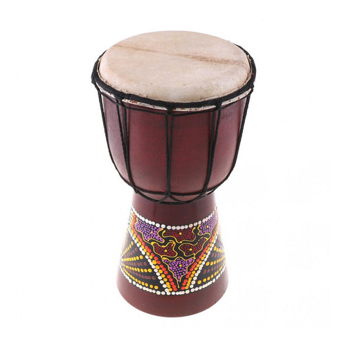 Imagen 1 de 6 de Tambor Africano Tallado A Mano, 6 Pulgadas, Tradicional