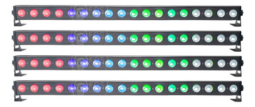 Kit 4 Ribalta 18 Leds De 12w Pixel Rgbw Quadriled Dmx Auto 110/220V