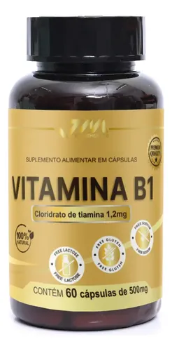 Vitamina B1 Tiamina 500mg 60 Cápsulas Sem Glúten Vegano Jm Suplementos Sem Sabor