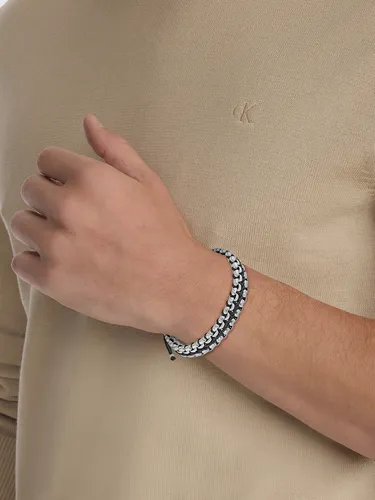 Pulsera Braided Link Plateado Calvin Klein