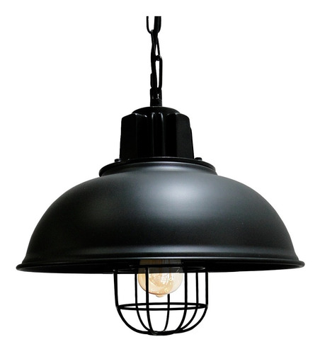 Lampara Colgante Metalica Vintage Naval Industrial Con Reja
