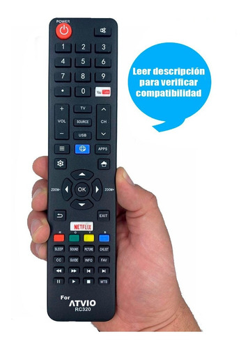 Control Remoto Smart Tv Atvio Rc320 Nuevo