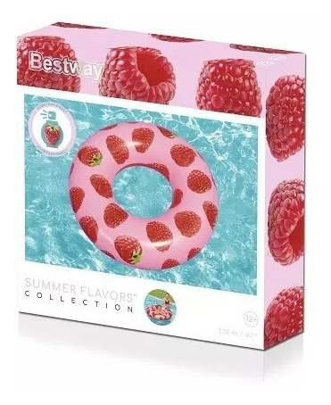 Imagen 2 de 6 de Salvavidas Flotador Inflable Perfumado Frutas 119cm 36231