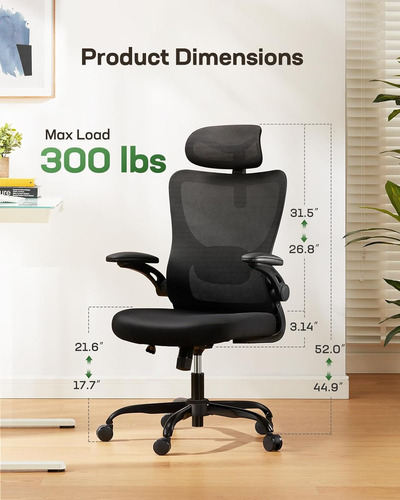 Silla De Oficina Ergonómica Malla Ajustable - Giratoria Con