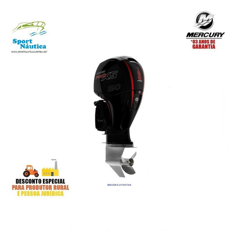 Motorde Popa Mercury 150 Hp L Pro Xs Zero Na Pessoa Fisica