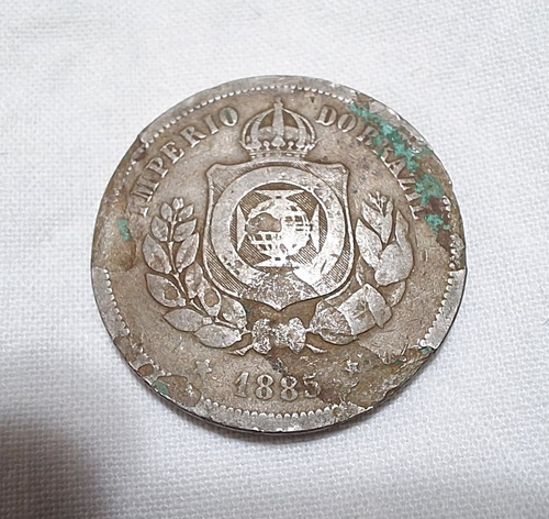 Moeda 100 Réis 1885 Brasil Com Defeito (Usado)