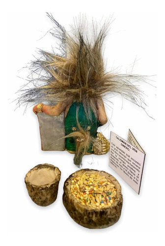 Troll Talisman Ven Dinero + Comederos + Semillas 11x9x6 Cm