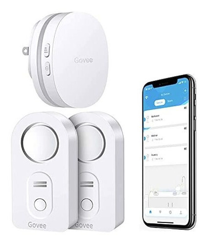 Set De 2 Sensores De Agua Wifi Govee Alarma Ajustable De