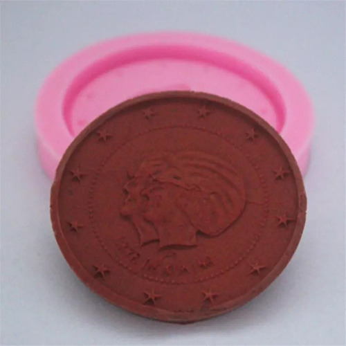 Molde Silicona Moneda Reposteria Fondant Porcelana Chocolate