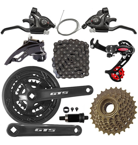 Kit Bike 21v Megarange Câmbio Gancheira Pedivela Rapidfire