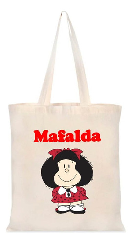 Totebag Mafalda  Estampado Diseño Mafalda   35 X 40 Cm