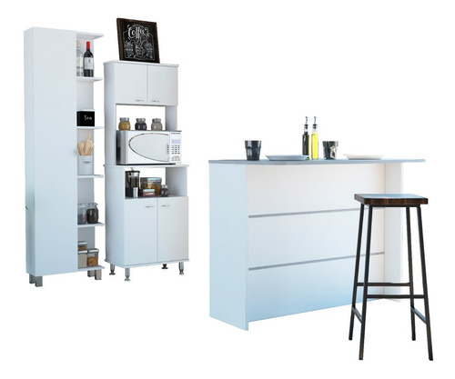  Combo Kitchen 33 Mueble Cocina + Barra Cocina + Optimizador