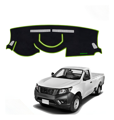 Cubretablero Para Nissan Pick-up Sin Usb Mod 2023 Bordado Negro-verde N37-g/xns37b