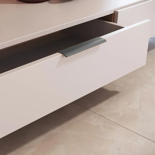 Puxador Aluminio Luna Titânio Fosco 150mm Rometal