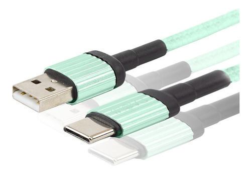 Cabo Dados Usb 3.1 Tipo Type C - 2 Metros S9 A8 Note 8 A 20 Cor Verde-limão