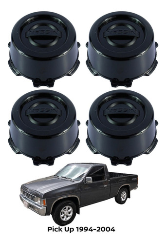 Kit 4pz Tapones Negros Nissan Pick Up 1996