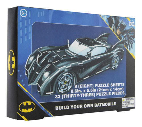 Rompecabezas 3d Dc® Batman Batimóvil - 33 Piezas