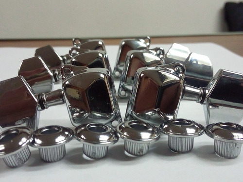 Imagen 3 de 3 de Maquinaria De Guitarra Cromada 3+3
