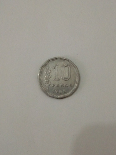 Moneda Argentina 10 Pesos Año 1962