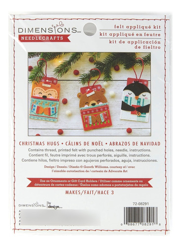 Adorno Navidad Portatarjeta Regalo Kit Aplique Fieltro 4