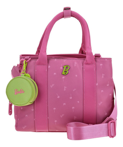 Bolso Satchel Barbie Gorett Lor Br25065-p Rosa Chicle Dama Acabado De Los Herrajes Níquel Diseño De La Tela Lisa