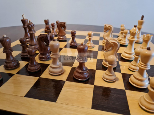 Juego Ajedrez Madera Profesional Piezas Yugoslavia Golden