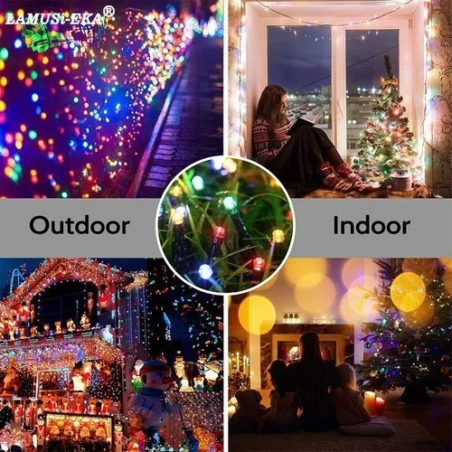 Luz De Navidad Serie Navideña De 100 Luces Led Multicolor