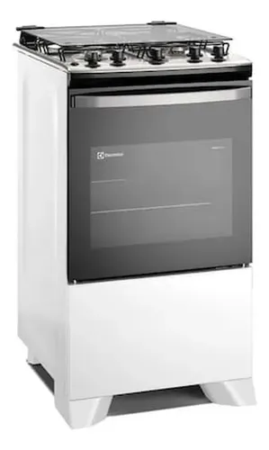 Fogão 4 bocas Electrolux FE4IW Efficient Branco Mesa Inox, PerfectCook e VaporBake Bivolt