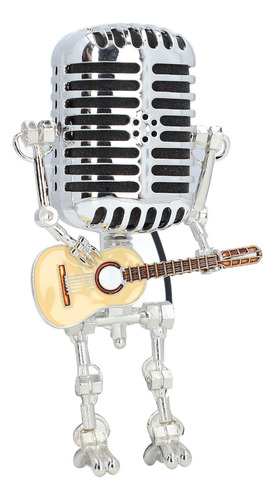 Robot Con Micrófono Metálico Que Sostiene La Guitarra, Estil