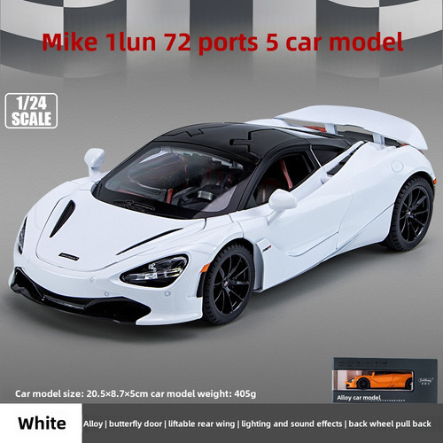 Mclaren 720s-blanco Con Forma De Cubo Dorado 1:24, Escala 1: