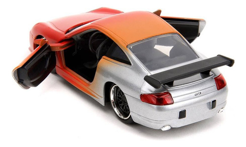 Coche miniatura naranja Porsche 911 Gt3 Rs Pink Slips 1:32 Jada Toys