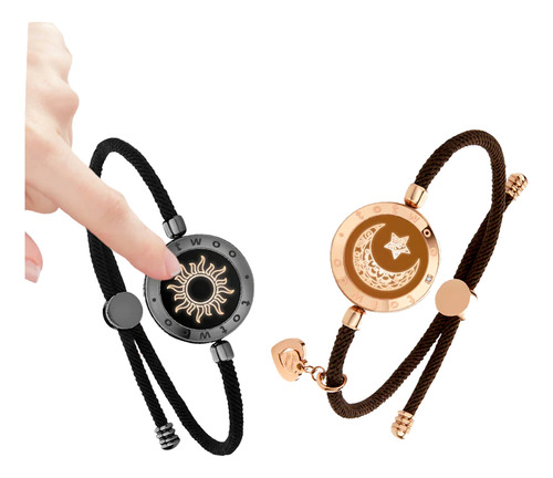 Pulsera Da Saudade que hace vibrar a una pareja inteligente de sol y luna
