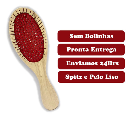 Escova De Pinos Spitz Alemao + Pente Aço - Pronta Entrega