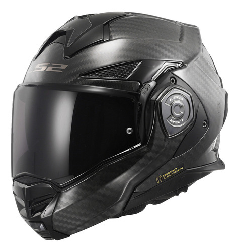 Casco para moto rebatible LS2 Advant escamoteável Advant X ff901 negro mate carbon talle S