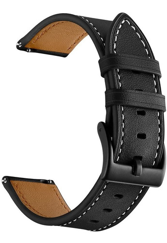Pulseira Smartwatch Couro Active 1/2 Amazfit Bip Gts 1/2 Gtr Cor Preto Largura Da Pulseira 22 Mm