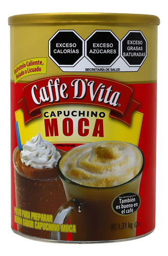 Caffe D'vita Polvo Para Capuchino Moca Caliente O Frío 1.3kg