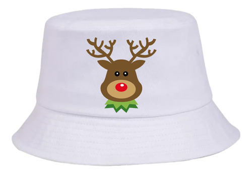 Gorro Pesquero Reno Navidad White Sombrero Bucket Hat