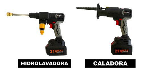 Imagen 6 de 8 de Combo Taladro + Herramientas Eléctricas 10 En 1 + 2 Baterías Color Gris