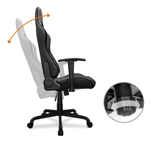 Silla Gaming Cougar Armor Elite Ergonómica Comodidad Color Negro/naranja Material Del Tapizado Negro/naranja