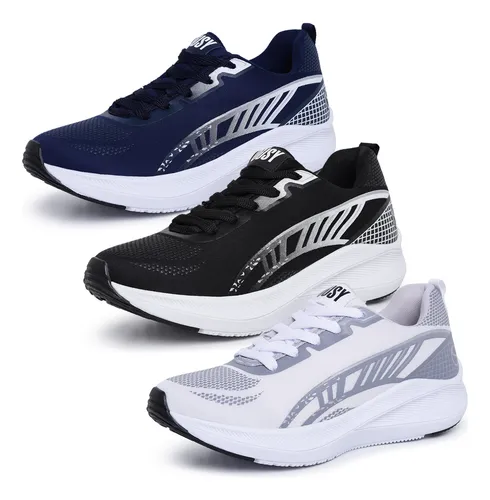 Kit 3 Pares Tênis Masculino Esportivo Combo Academia Treino