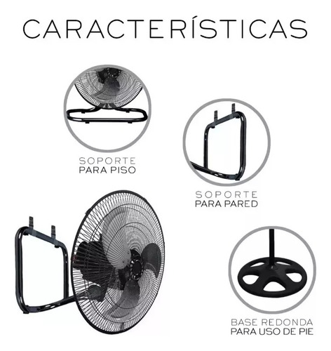 2piezes Ventilador 18 Pulgadas Pedestal, Piso, Pared 3 En 1