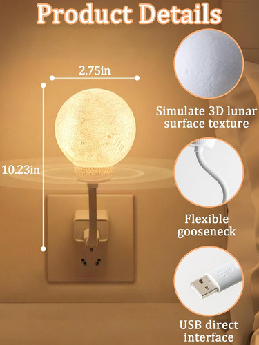 Luz Nocturna Led Con Control Por Voz Y Regulación De Intensi