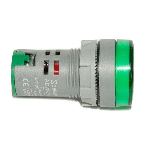 Imagem 4 de 4 de Kit 3 Sinaleiros Led Voltimetro Digital Verde 60-500vca 22mm