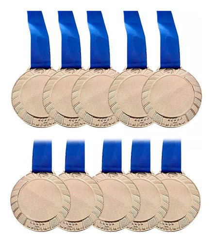 Kit 40 Medalhas Centro P/ Personalizar Ouro Prata Bronze 4,3