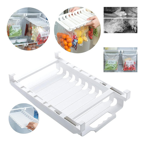 Estante Organizador De Bolsas Para Refrigerador + 10 Bolsas