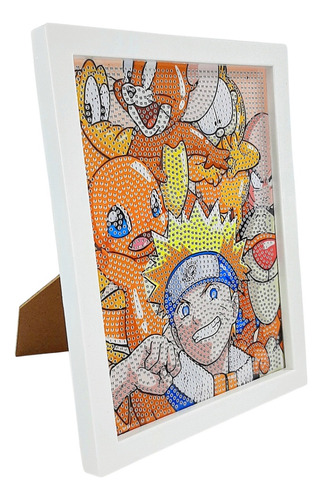 Pintura En Diamantes Diamonds C/porta Retrato Kitty Y Mas Naruto Grande