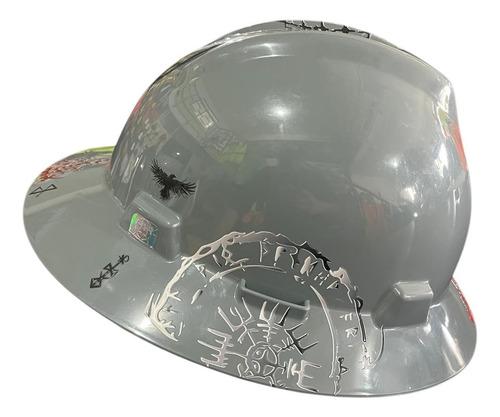 Casco De Seguridad Msa Diseño Impresion Uhd Uv 5100 Gris