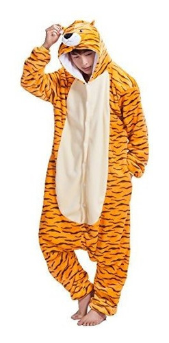 Pijama De Una Pieza De Tigre Adulto Kigurumi Con Capucha Mon